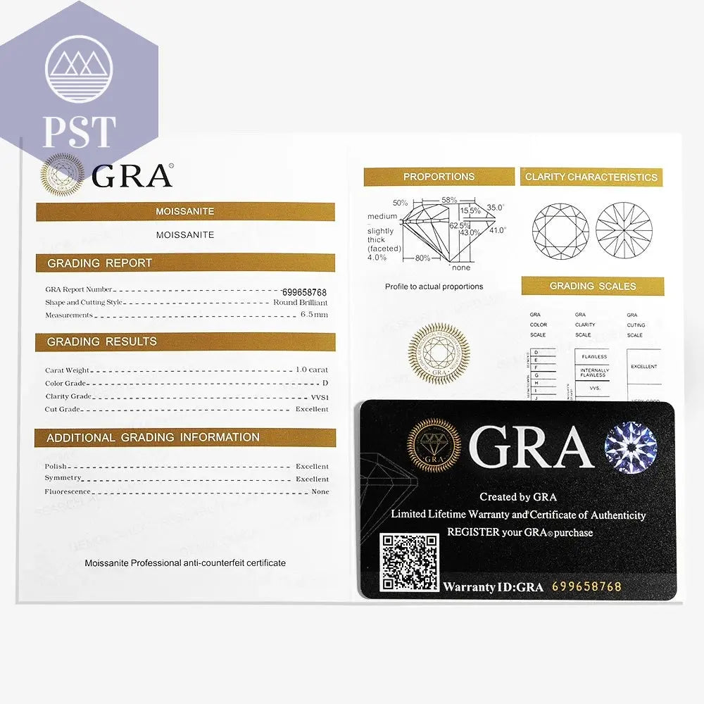 Elegante Moissanit Tennis Halskette PST PS Tradings