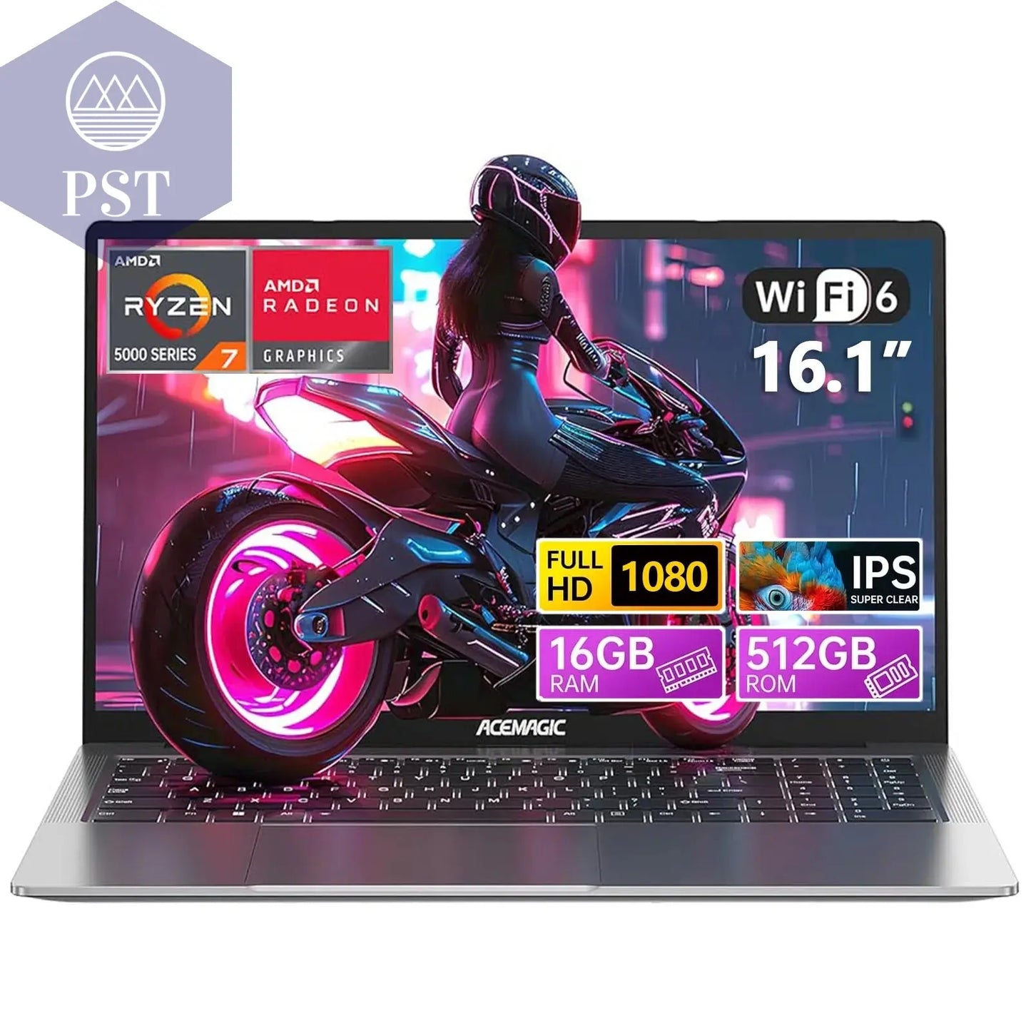 ACEMAGIC Ax16Pro Gaming Laptop 16,1" IPS FHD AMD Ryzen ™ 7 5700U Notebook 16 GB DDR4 + 512 GB PCI-E 53,58 Wh Windows 11 Gaming PC Laptops Mobile Computer PST PS Tradings  PST PS Tradings 16G-512G-Ssd-193_11375124010_2504-Amd-Ryzen-7-5825 PST PS Tradings