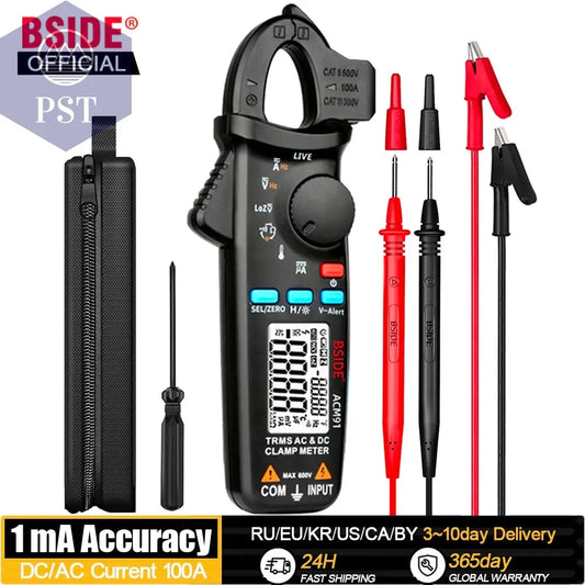 BSIDE Digital Clamp Meter 1mA High-Precision Ammeter Pliers True RMS DC AC Current Car Repair Electrical Temp Tester Multimeter       PST PS Tradings