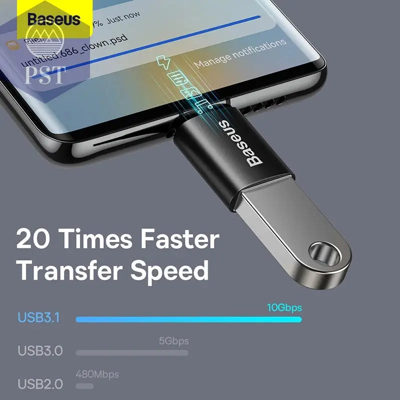Baseus USB 3.1 OTG-Adapter USB Typ C auf USB-Buchse Konverter für MacBook Pro Air Samsung S22 Xiaomi USB-C USBC OTG-Anschluss       PST PS Tradings