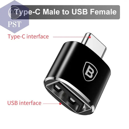 Baseus USB 3.1 OTG-Adapter USB Typ C auf USB-Buchse Konverter für MacBook Pro Air Samsung S22 Xiaomi USB-C USBC OTG-Anschluss       PST PS Tradings