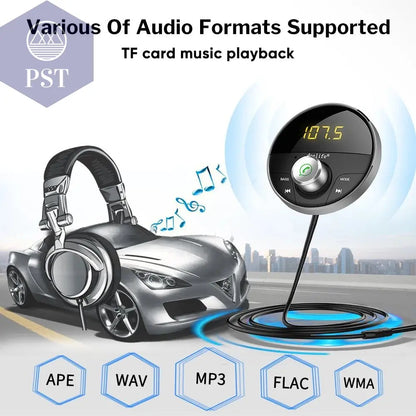 Deelife Bluetooth AUX Adapter in Car Handsfree Kit BT 5.0 Audio Receiver for Auto Phone Hands Free Carkit FM Transmitter - PST PS Tradings