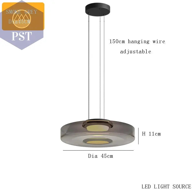 Elegante Glas-Chandelier für modernes Wohnen PST PS Tradings  PST PS Tradings smoke-grey-45cm-natural-light PST PS Tradings