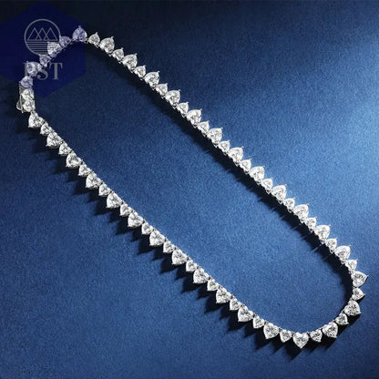 Elegante Moissanit Tennis Halskette aus Silber PST PS Tradings  PST PS Tradings  PST PS Tradings Elegante Moissanit Tennis Halskette aus Silber