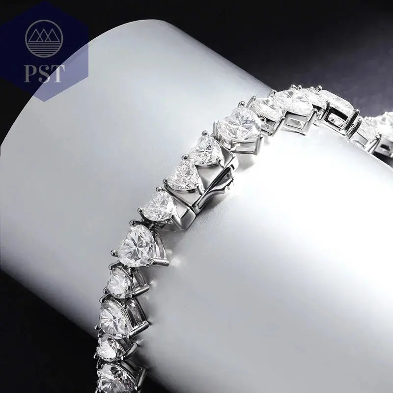 Elegante Moissanit Tennis Halskette aus Silber PST PS Tradings  PST PS Tradings  PST PS Tradings Elegante Moissanit Tennis Halskette aus Silber