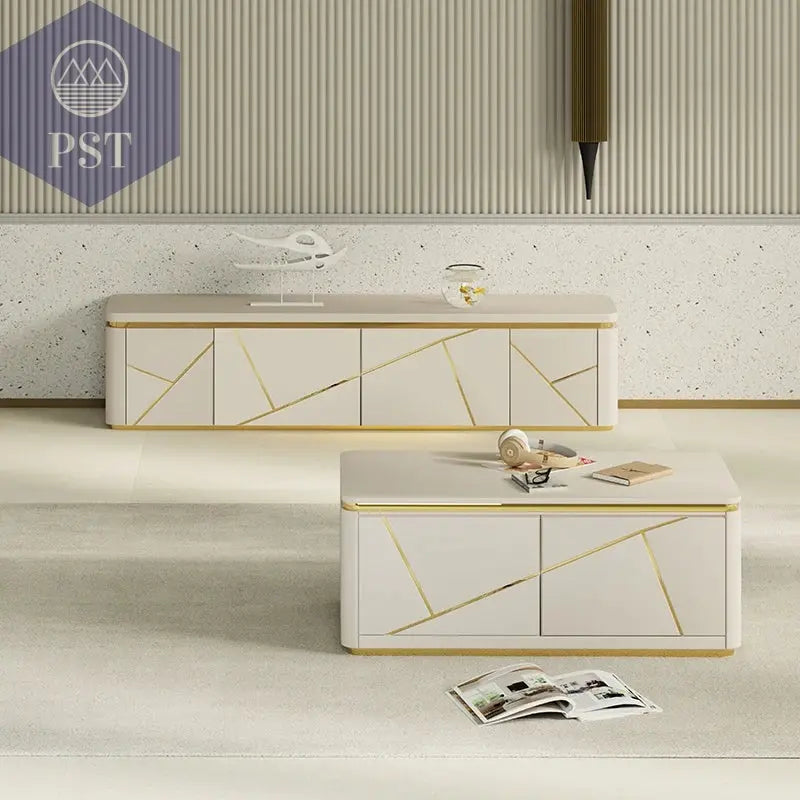 Elegantes Holz TV-Ständer & Couchtisch Set PST PS Tradings  PST PS Tradings  PST PS Tradings