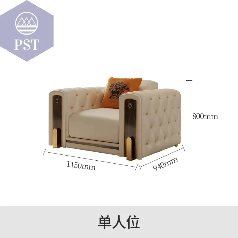 Elegantes Leder Sofa Set Luxus Couch PST PS Tradings Sofa PST PS Tradings 1.15m-cowhide PST PS Tradings Elegantes Leder Sofa Set Luxus Couch Sofa