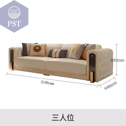 Elegantes Leder Sofa Set Luxus Couch PST PS Tradings Sofa PST PS Tradings 2.1m-cowhide PST PS Tradings Elegantes Leder Sofa Set Luxus Couch Sofa