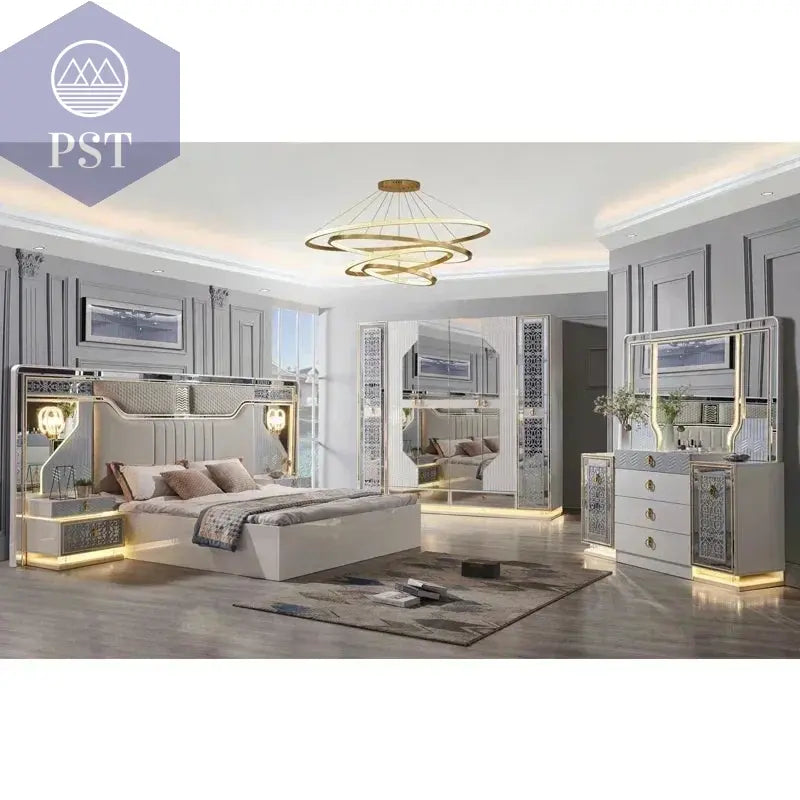 Elegantes Schlafzimmer Set Schminktisch mit LED-Spiegel Set PST PS Tradings Schminktisch PST PS Tradings Set PST PS Tradings