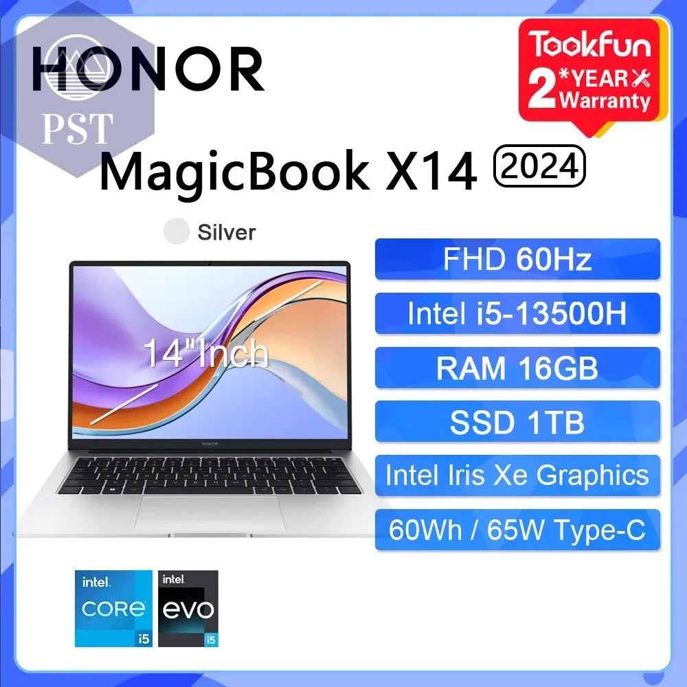 HONOR MagicBook X14 Pro Intel i5 16GB RAM 512GB Laptop PST PS Tradings Laptops PST PS Tradings i5-13500H-16GB-1TB-EU-CHINA PST PS Tradings HONOR MagicBook X14 Pro Intel i5 16GB RAM 512GB Laptop Laptops