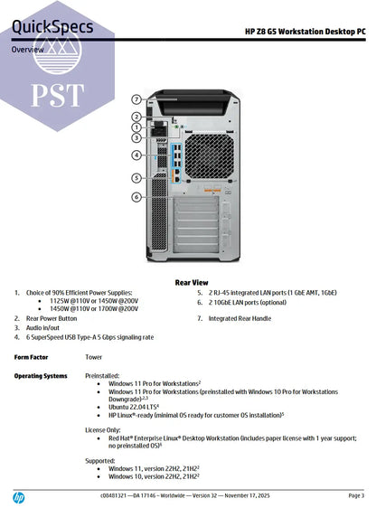 HP Z8 G5 Workstation PST PS Tradings Workstation Workstation HP Z8 G5 Workstation