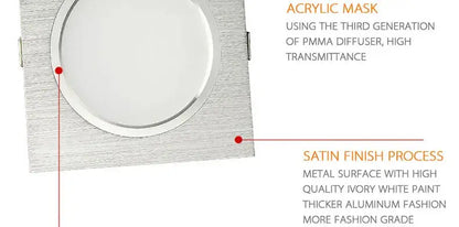 2,5 zoll Downlight LED 6w 9w 12w 220v Natur Weiß Quadratische Einbau LED Lampe Spot Licht für Wohnzimmer Foyer Schlafzimmer Küche       PST PS Tradings