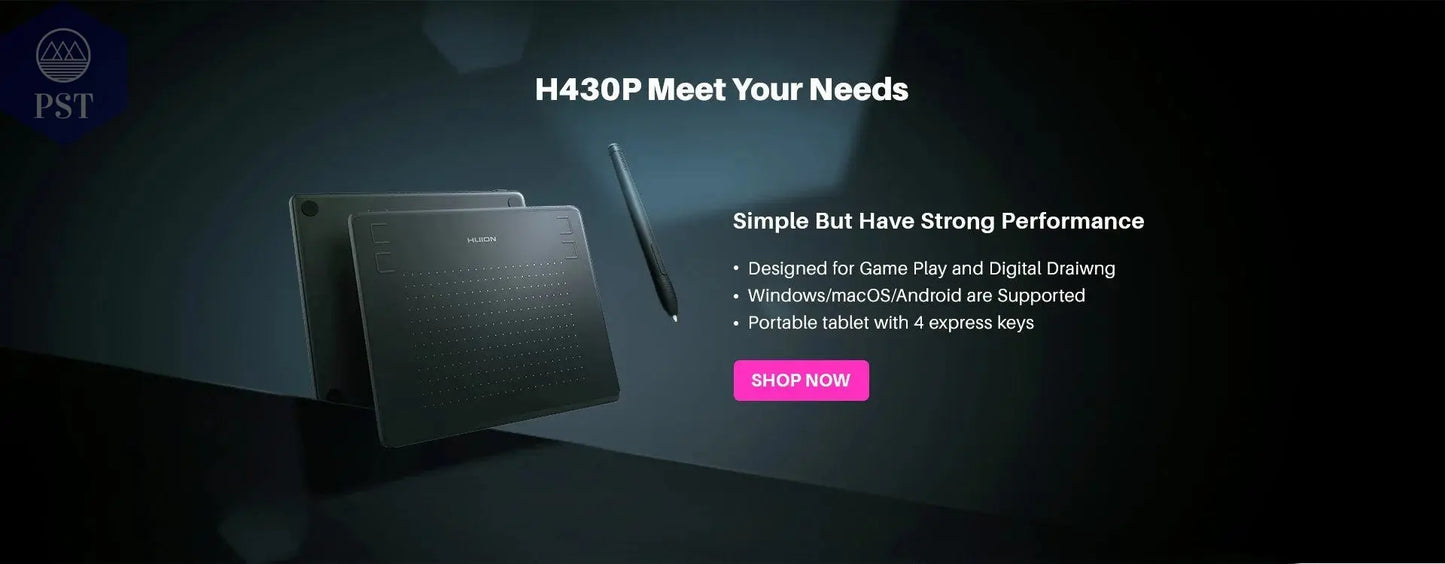 HUION H430P Digital Tablets Micro USB Signature Graphics Drawing Pen Tablet OSU Game Battery-Free Tablet Android Mac Windows       PST PS Tradings