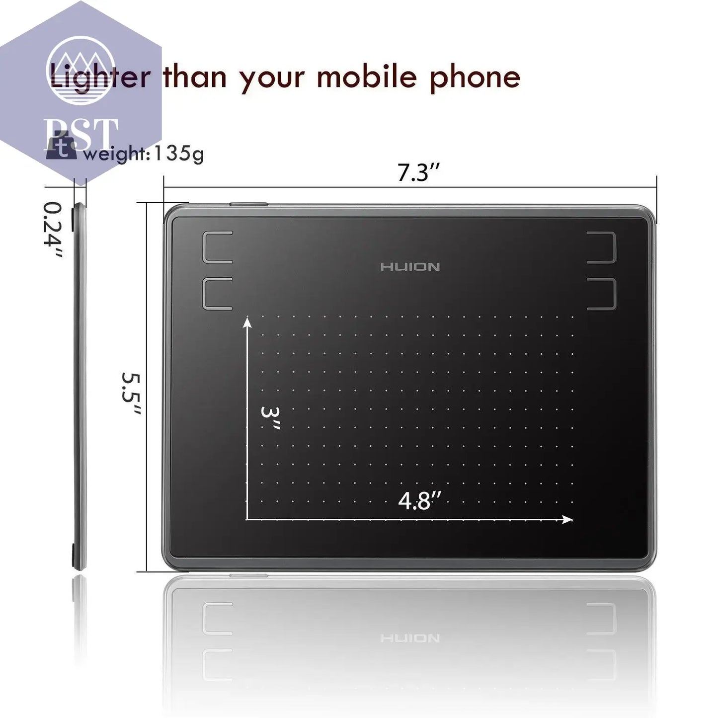 HUION H430P Digital Tablets Micro USB Signature Graphics Drawing Pen Tablet OSU Game Battery-Free Tablet Android Mac Windows       PST PS Tradings