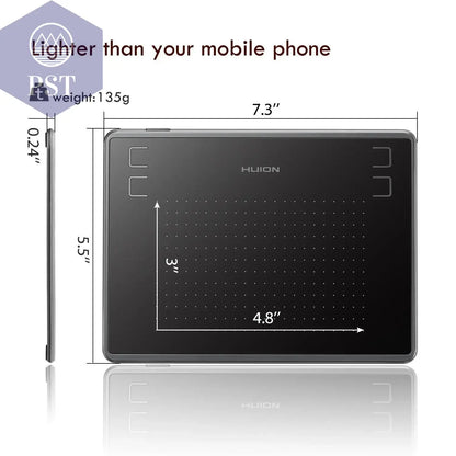 HUION H430P Digital Tablets Micro USB Signature Graphics Drawing Pen Tablet OSU Game Battery-Free Tablet Android Mac Windows       PST PS Tradings