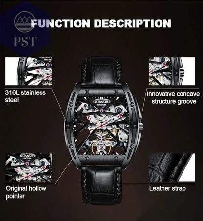 Hollowed Fashion Automatik Herren Uhr Skeletton Armbanduhr PST PS Tradings  PST PS Tradings  PST PS Tradings Hollowed Fashion Automatik Herren Uhr Skeletton Armbanduhr