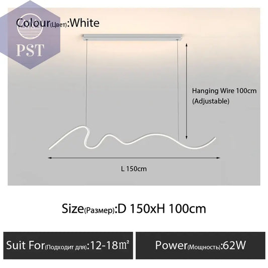 Moderne Minimalistische Pendelleuchte für Esszimmer PST PS Tradings Deckenlampe Leuchte PST PS Tradings Electrodelessdimming-White-D150cm PST PS Tradings Moderne Minimalistische Pendelleuchte für Esszimmer Deckenlampe Leuchte