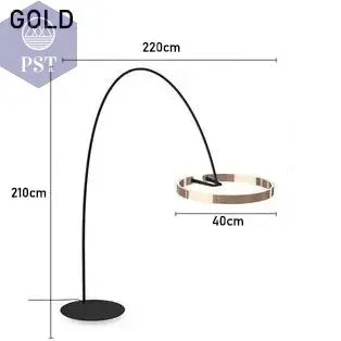 Moderne Nordic Circle Stehlampe LED Wandleuchte PST PS Tradings  PST PS Tradings Warm-light-3500K-Gold-D40cm PST PS Tradings Moderne Nordic Circle Stehlampe LED Wandleuchte
