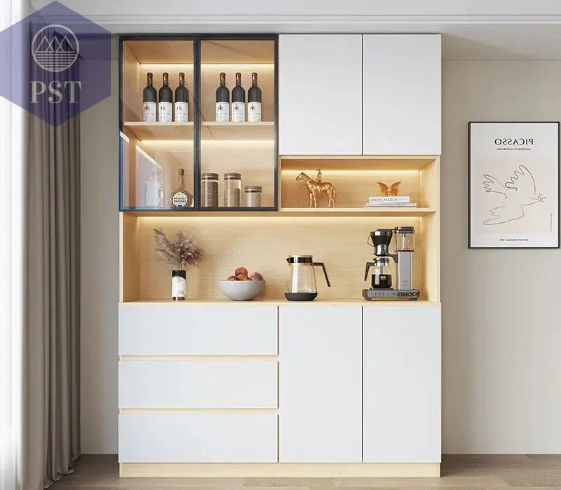 Moderne Wohnzimmerschrank mit Glastüren PST PS Tradings  PST PS Tradings 160x40x220cm-Style1 PST PS Tradings