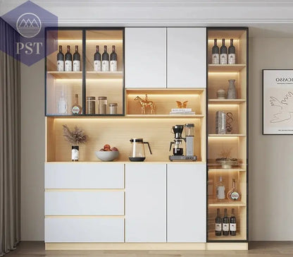 Moderne Wohnzimmerschrank mit Glastüren PST PS Tradings  PST PS Tradings 200x40x220cm-Style6 PST PS Tradings