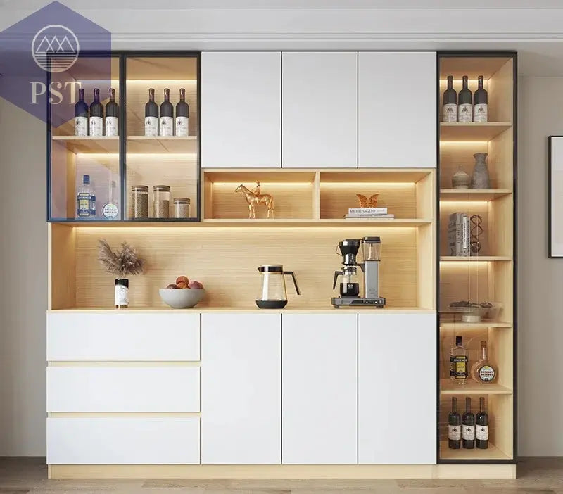 Moderne Wohnzimmerschrank mit Glastüren PST PS Tradings  PST PS Tradings 220x40x220cm-Style10 PST PS Tradings