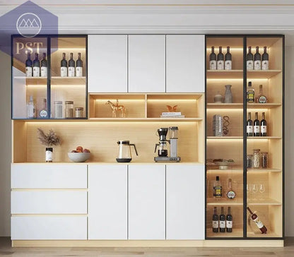 Moderne Wohnzimmerschrank mit Glastüren PST PS Tradings  PST PS Tradings 280x40x220cm-Style16 PST PS Tradings