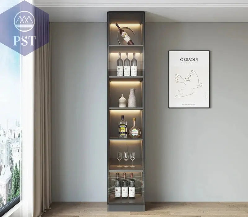 Moderne Wohnzimmerschrank mit Glastüren PST PS Tradings  PST PS Tradings 40x40x220cm-A PST PS Tradings