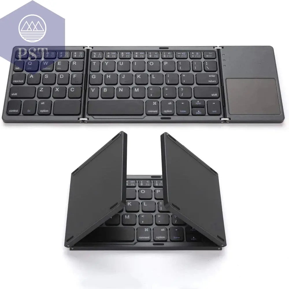 New Portable Mini Three Folding Bluetooth Keyboard Wireless Foldable Touchpad Keypad for IOS Android Windows ipad Tablet - PST PS Tradings