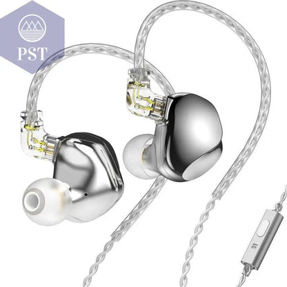 Pro DJ Metal In Ear Earphones      Silver-with-Mic-Russian-Federation PST PS Tradings
