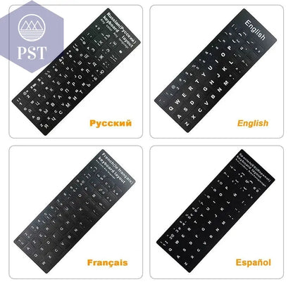 Russian French English Arabic Spanish Portuguese Hebrew Keyboard Stickers Letter Alphabet Layout Sticker For Laptop Desktop PC - PST PS Tradings