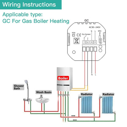 MOES WiFi Water/Electric Floor Heating Thermostat Gas Boiler Temperature Controller Smart Alexa tuya Google Voice zigbee Control - Property & Safety Tradings