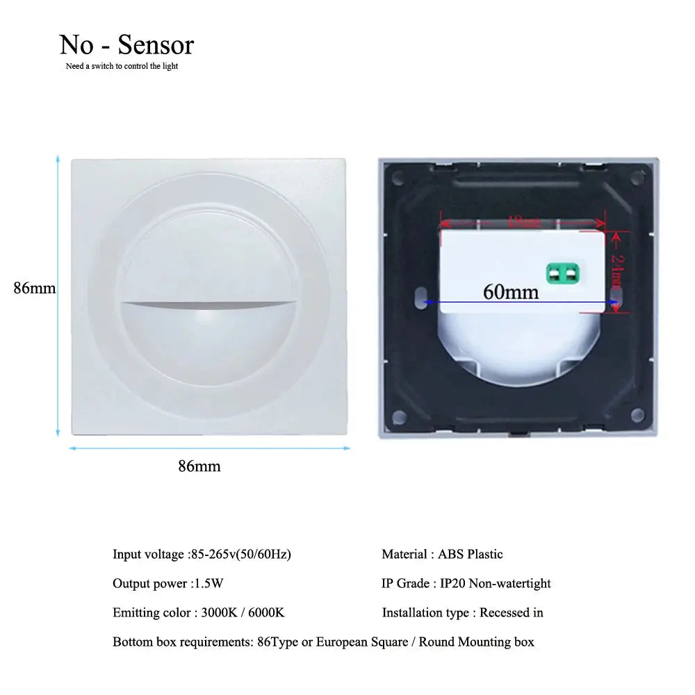 Einbau in LED-Treppen licht 85-265V Wand leuchte Beleuchtung Schritt Treppe Gang Lampen warm kühl weiß Keller Durchgang Fuß lichter       PST PS Tradings