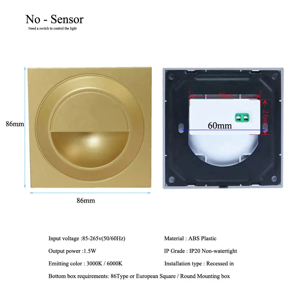 Einbau in LED-Treppen licht 85-265V Wand leuchte Beleuchtung Schritt Treppe Gang Lampen warm kühl weiß Keller Durchgang Fuß lichter       PST PS Tradings
