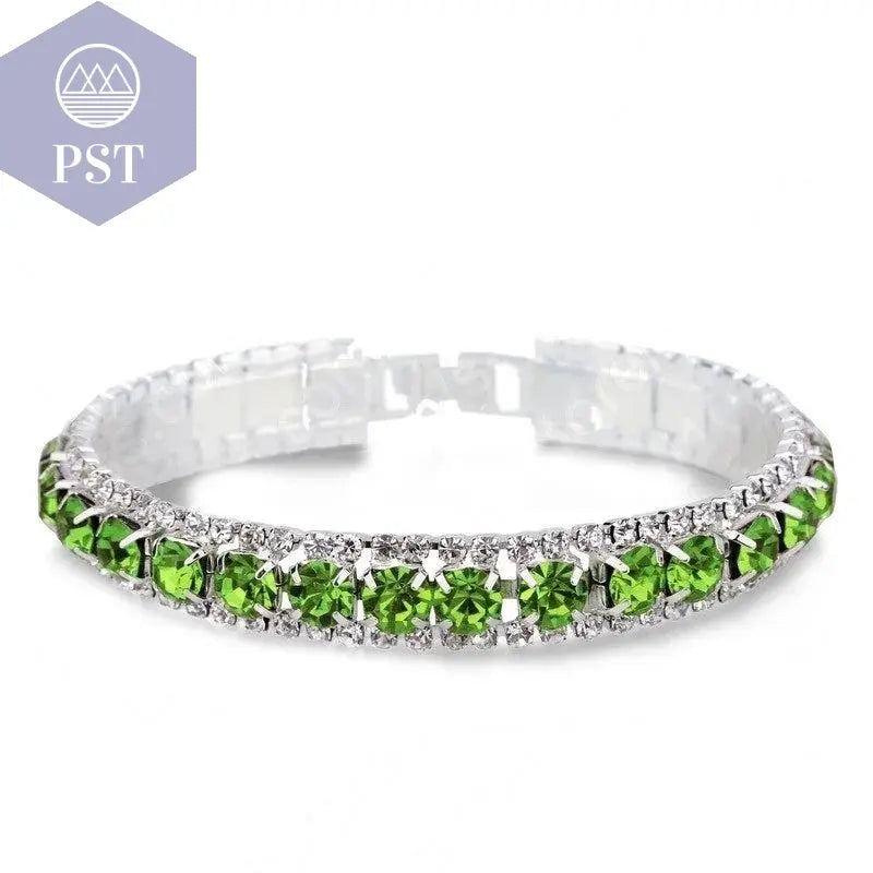 Silver Women Classic Jewelry Red Cubic Zircon Bracelet& Bangle present - PST PS Tradings