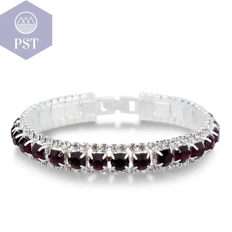 Silver Women Classic Jewelry Red Cubic Zircon Bracelet& Bangle present - PST PS Tradings