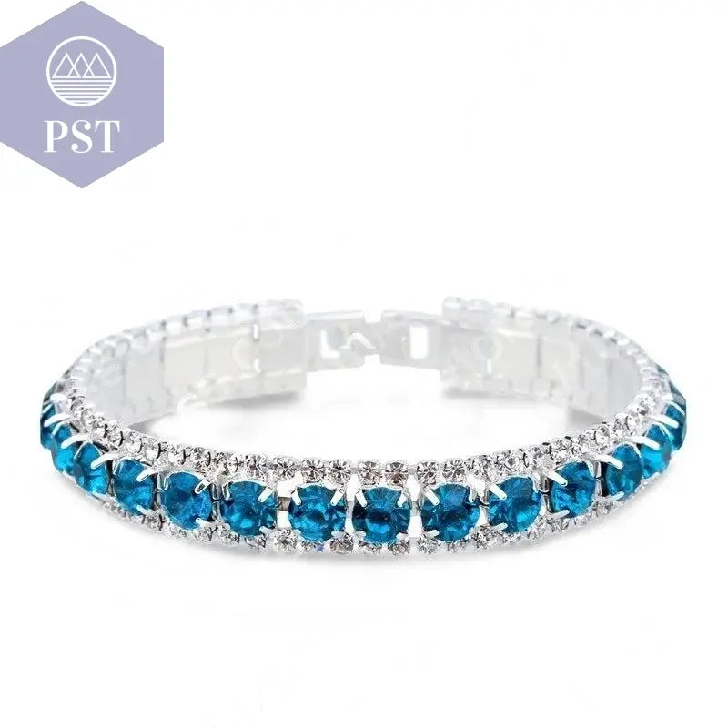 Silver Women Classic Jewelry Red Cubic Zircon Bracelet& Bangle present - PST PS Tradings