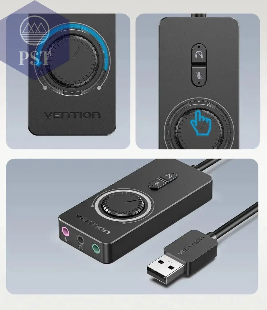 Vention USB External Sound Card USB to 3.5mm Audio Adapter USB to Earphone Microphone for Macbook Computer Laptop PS4 Sound Card       PST PS Tradings