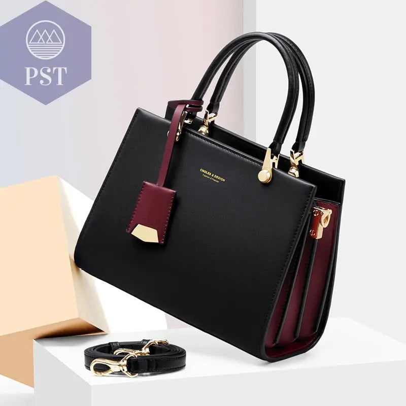 Women's Compact Leather Tote Bag       PST PS Tradings