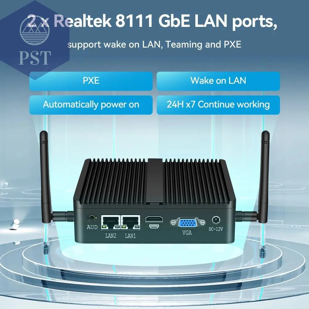 XCY Fanless Mini PC Intel Celeron J4125 2x GbE LAN 2x RS232 HDMI VGA Support WiFi 4G LTE Windows 10 Linux Industrial Computer       PST PS Tradings