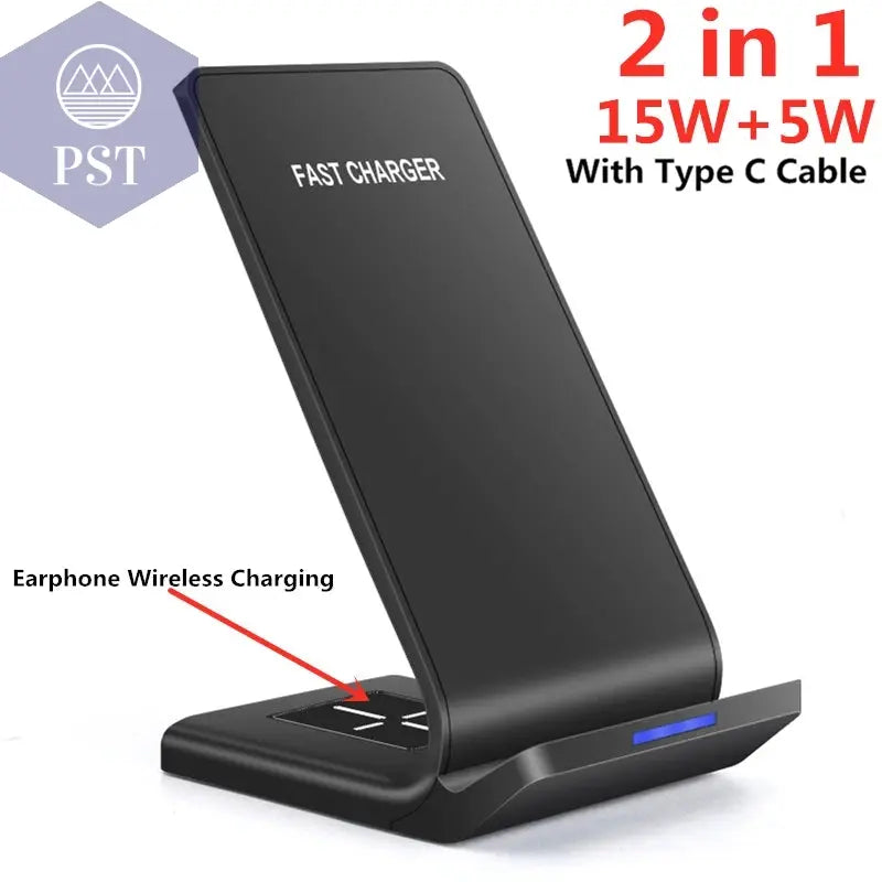 kabelloses Ladegerät Schnelllader Schnellladegerät fast charging max. 30W kabellose 2-in-1 Ladestation um 2 Geräte gleichzeitig zu laden jeweils max. 15W  Cellphones & Telecommunications - Cellphones     PST PS Tradings